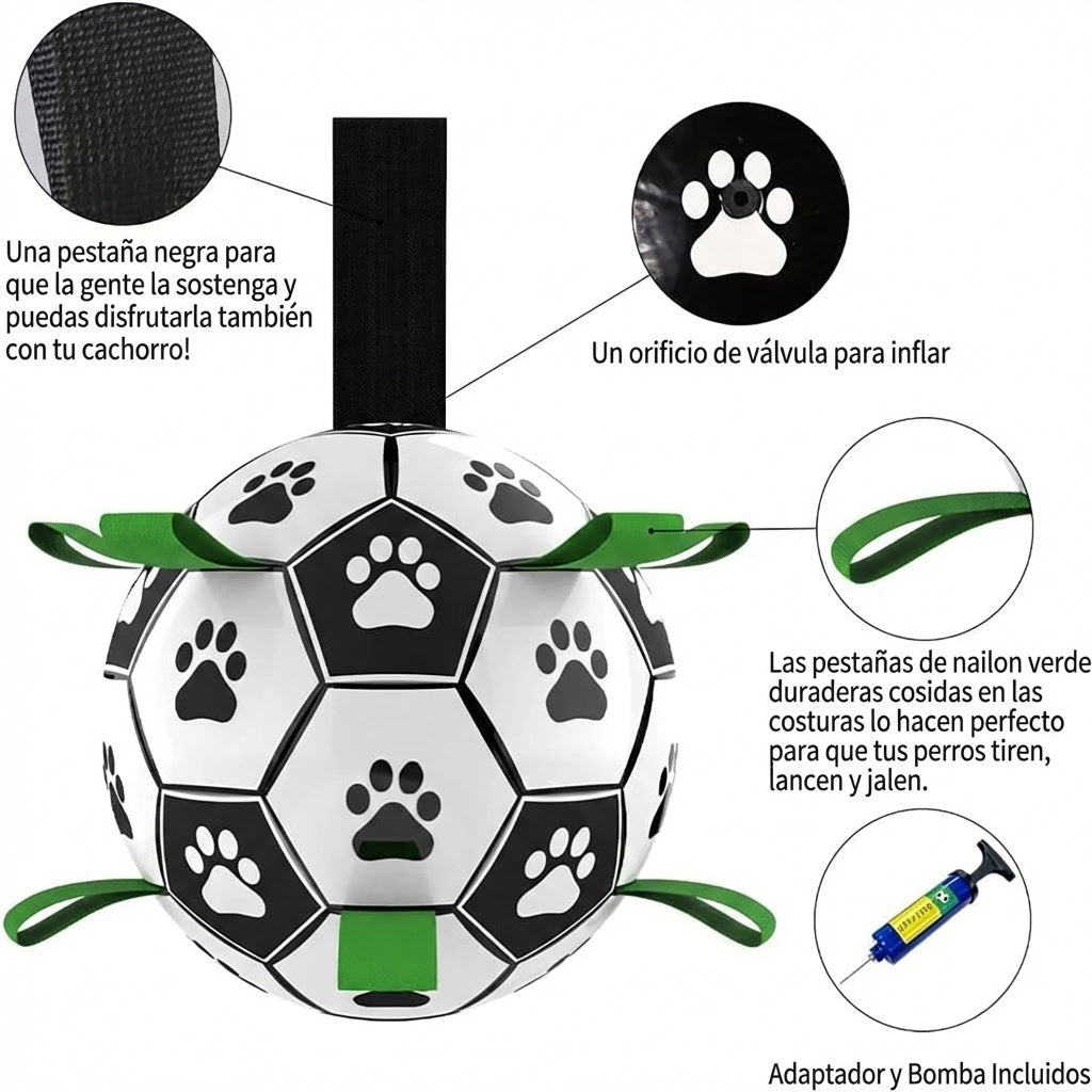 FurZap™ Aero-Soccer: El Balón Interactivo con Correas de Nylon